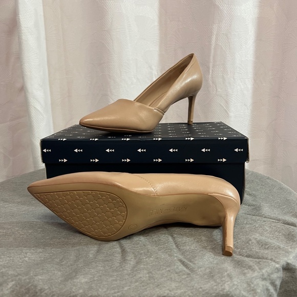 Mel & Kate Leather Nude Pumps -Zoyla - Picture 3 of 5